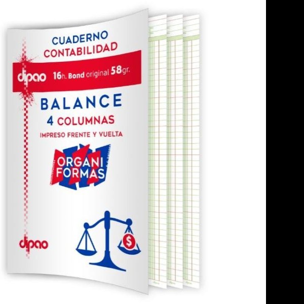 CUADERNO CONTABILIDAD BALANCE CCB-16 16H. 58GRM DIPAO PZA
